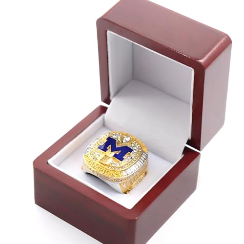 Huadafun - Réplique de la Bague de Championnat NCAA 2024 Michigan State – Cadeau Football Idéal pour Hommes, Fans des Wolverines, Anciens Élèves et Amis,9#