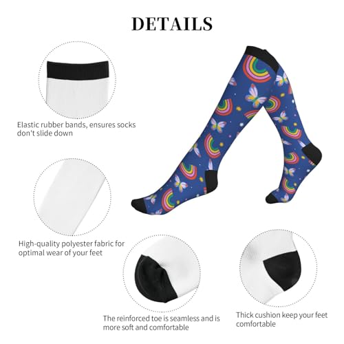 Image of Compression Socks for Women Men Circulation Graduated Supports Socks for Running Travel Nurse Athletic Sports