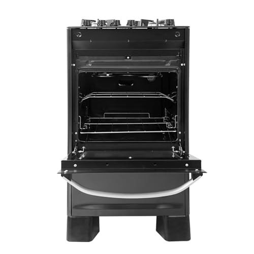SUGGAR FOGÃO MASTER GRILL PRETO MESA DE VIDRO 4 BOCAS TRIPLA CHAMA GRILL 110V TREMPE FERRO FUNDIDO A