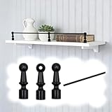Generisch Dekoratives Metallgeländer für Regale, 20 cm langes Regalgeländer-Set mit 3 Spindeln, ideal für Wein, Bücher und Pflanzen – Schwarze Ausführung, Galerie-Geländerlösung
