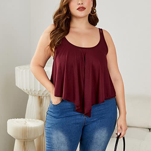 Regata feminina com bainha irregular, cor pura, regata assimétrica de verão, ajuste solto, costas nu