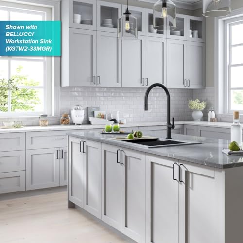 Image of KRAUS Oletto High-Arc Single Handle Pull-Down Kitchen Faucet in Matte Black, KPF-2821MB