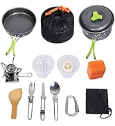 G4Free 13PCS Camping Kookgerei Mess Kit Wandelen Backpacken Picknick Koken Kom Niet Stick Pot Pan K...