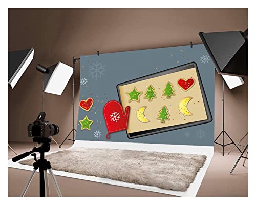 ASDFDG Weihnachtsfotografie Hintergrund Fotostudio Hintergrund Requisiten Weihnachten Plätzchen Weihnachtsmann…