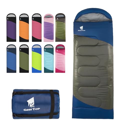GEERTOP Backpacking Sleeping Bag for Camping, Lightweight Sleeping Bags for Adults Kids Summer Warm Cold Weather Hiking Travel