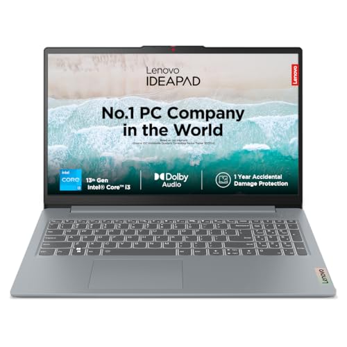 Lenovo Smartchoice IdeaPad Slim 3 13th Gen Intel Core i3-1315U 15.6 inch (39.6cm) FHD Laptop (8GB RAM/512GB SSD/Windows 11/Office Home 2024/Alexa Built-in/1Yr ADP Free/Grey/1.6Kg), 82X700F0IN view 1