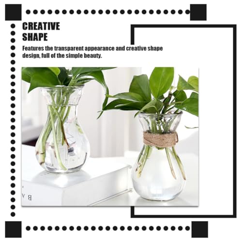 Vase en verre transparent lot de 4 décoration maison et centre de table mariage élégant - 7