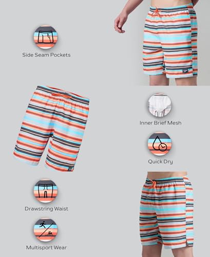 Image of Speedo Men's 4 Way Flex Essential Printed Watershorts with Side Pockets | Water Repellent | Internal Drawcord | Wide Waistband Swimming Trunks
