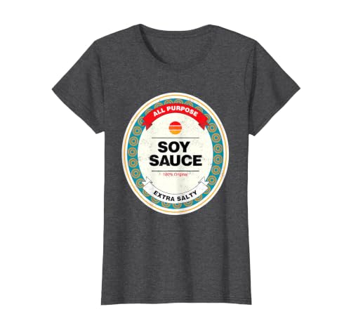 Soy Sauce Easy Halloween Costume Matching Group Couples T-Shirt, Women, Dark Heather Grey, 3X-Large