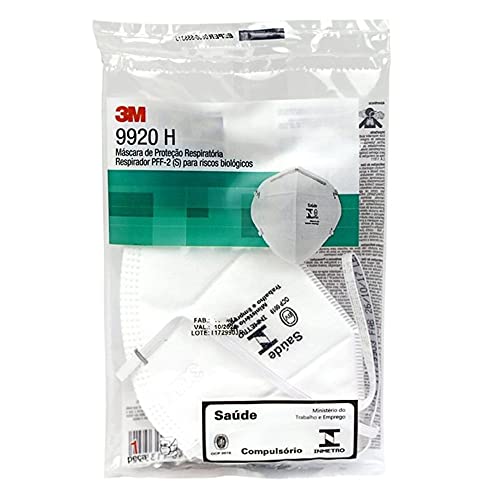 05 Máscaras PFF2(N95) 3M 9920h Hospitalar para proteção respiratória com Inmetro e Anvisa