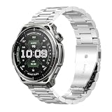 GIOPUEY Cinturini Compatibile con Amazfit Balance 3, Acciaio Inossidabile Cinturino [Resistente all'Usura] - Silver