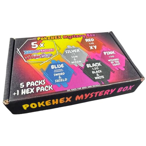 Pokemon Mystery Box | Includes 5 Random Booster Packs from Sword & Shield or Scarlet & Violet Era + 1 Hex Pack | by PokeHEX