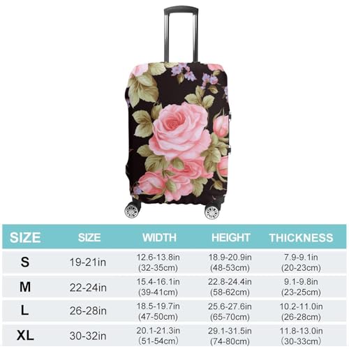 Pink Rose Printed Luggage Cover Protector, Fits 18-32 Inch Luggage2