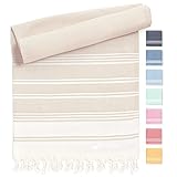 Fit-Flip Hamamtuch aus 100% recycelter Baumwolle – nachhaltig und natürlich – Saunatuch, Strandtuch, Duschtuch, Badetuch, Yogatuch – Sand – 100x200cm Diamond