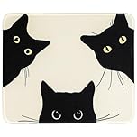 JINJIASC Funny Mouse Mat Square Cute Mouse Pad for Wireless Mouse Small Office Computer Mousepad for Desk Laptop with Non-Slip Rubber Base (Three Cats)