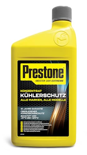 PRESTONE PAFR0058B Kühlerfrostschutz -37°C bis 129 °C, Korrosionsschutz 10 Jahre,Kühlerschutzmittel Konzentrat, Neue Formel 2024, 1L, Gelb PRESTONE PAFR0058B Kühlerfrostschutz -37°C bis 129 °C, Korrosionsschutz 10 Jahre,Kühlerschutzmittel Konzentrat, Neue Formel 2024, 1L, Gelb