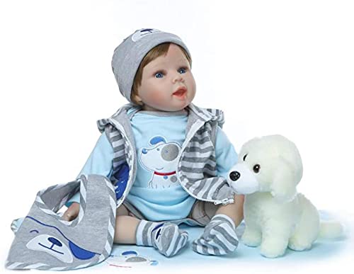 dfff Lebensechte 18 Zoll 45 cm Reborn Baby Boy Puppe Weiches Silikon Realistisch aussehende Neugeborene Puppen… – Bild 4