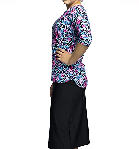 Image of Girl Modest Tznius Rashguard for Girls, 3 /4 Sleeve UPF 50+ Sun Protection