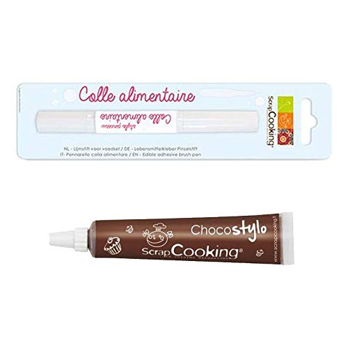 Stylo chocolat + Stylo pinceau colle alimentaire