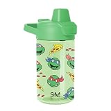 Simple Modern Teenage Mutant Ninja Turtles Kids Tritan Plastic Summit Water Bottle | 12 oz BPA-Free Cup with Covered Leak Proof Straw Lid for Boys, Toddlers | Pizza Time