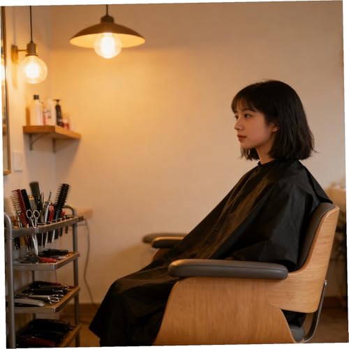 Capa para corte de cabello satinada 120x150cm miniatura 6