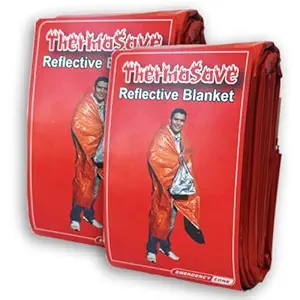 Emergency Zone ThermaSave Emergency Reflective Blanket, Brand, Survival Heat Sheet. Avaliable in Single, 2, 3, 4, 5, 6, and 120 Packs. (2)