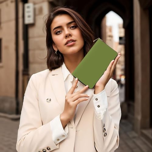 Monedero de mano verde oscuro moderno y largo para móvil y llaves 7