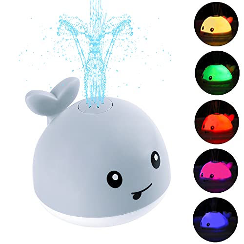 Gigilli Baby Bath Toys Gifts, Rechargeable Baby Toys Whale, Light Up Bath Toys, Sprinkler Bathtub Toys for Toddlers…