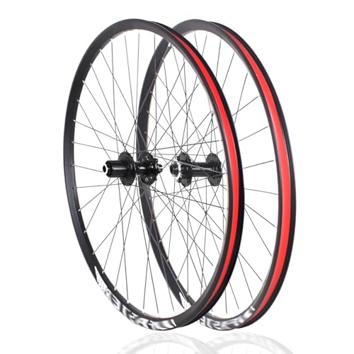 27.5In Mountain Bike Wheel Set 32H HG Casstte Thru-Axle Hubs Disc Brake Alu Alloy Double Layer Rims Front 15 * 100/110mm-Rear 12 * 142/148mm Wheels for 8-12S Cassette(Pair-110/142)