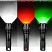 Produktbild WINDFIRE-weiß grün rot Licht Taschenlampe 3 Farben RGB Tactical Taschenlampe Tragbare T6 LEDs Outdoor Sports Arbeiten Licht Taschenlampe mit Magnetfuß, 5 Leuchtmodi (Akku Nicht Enthalten)