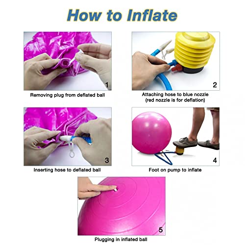Image of FirstFit Extra Thick Exercise Yoga Ball, Fitness and Stability Ball to Improve Posture, Balance, Yoga, Pilates, Core, Fitness Exercise Training Balance Yoga Class Core(Size-65 CM, Pink)
