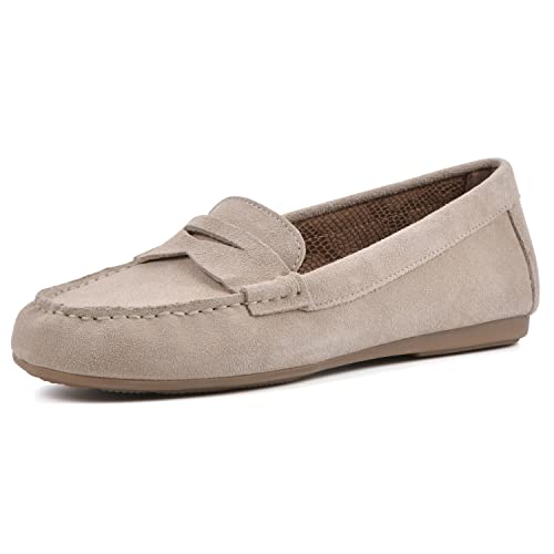 Image of WHITE MOUNTAIN Women's Deutzia Penny-Moc Loafer, Sandalwood/Suede, 4 UK