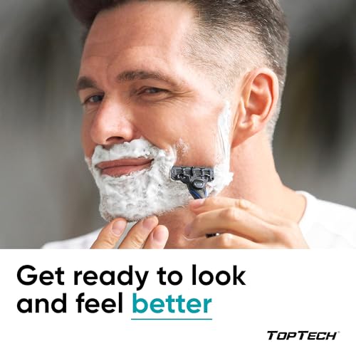 Razor 3 for Men - Replaceable Cartridges for Manual Shaving Razor - 3-Blade Technology Refills - Fits Gillette Mach3 - Soft Shave Sharp Blades - Cost-effective Refill (12 refills)