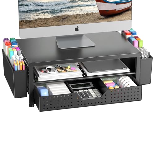 Gugsey Wood Monitor Stand Riser, Laptop Stand for Desk, Office