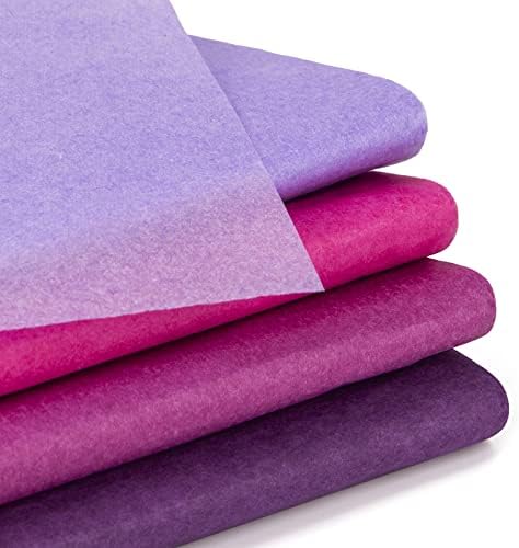 160pcs Tissue Paper Gift Wrap Paper Assorted Colors Bulk for Birthday Party Wedding DIY Gift Bags Wrapping Crafts 35x50cm/14x20" - Purple Series