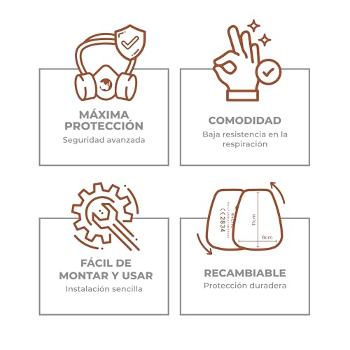 Miniatura 7 de Filtros Para Máscaras Antipolvo Rhino Smart Solutions X6 Filtros De Algodón Particulado Para Protección De Pintura, Semi-Máscaras Antipolvo Y Compatibles Con Otras Marcas