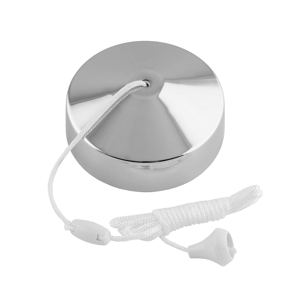 Kooples Hardware 10Amp 2 Way Pull Cord Switch Ceiling Mounted Light Control (Polished Chrome)
