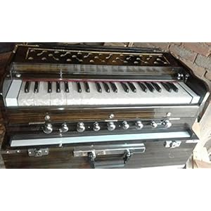 Naad Indische Calcutta Draagbare Harmonium Standaard 3 1/2 Octaaf Dubbele 2 Reed Set