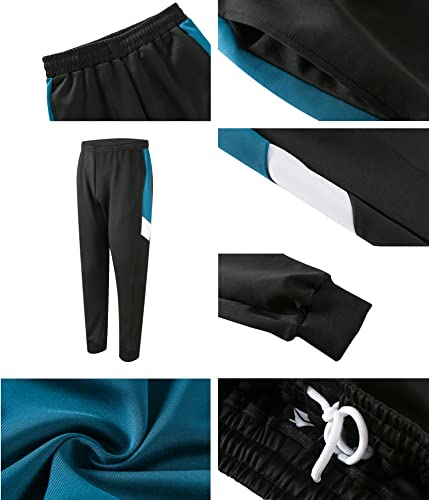 Urbex Mens Athletic 2 Piece Tracksuit Set Long Sleeve Jacket Casual Loose Sweatshirt Drawstring Hoodie-Blublk-3Xl #TOP4