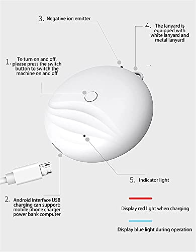 Purificateur d'air de cou blanc avec générateur d'ions négatifs portable