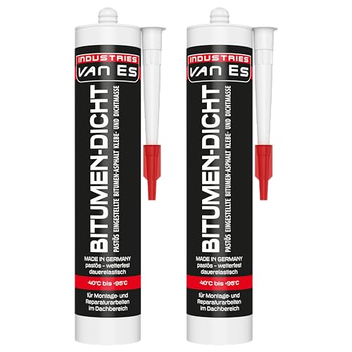 Preisvergleich Produktbild 2x PROFI Dach Dicht Reparatur Bitumenkleber Kaltkleber Dichtstoff Bitumendichter schwarz Kartusche 310 ml