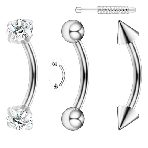 FLOGWE 16G G23 �`�^�� �A�C�u���E�s�A�X �W���G���[ ���f�B�[�X �J�[�u�o�[�x�� �A�C�u���E�����O �������u���b�g �x���[���b�v�����O �����X���b�h���[�N�g���K�X�f�C�X�s�A�����O 6mm 8mm 10mm 3��, ONE SIZE, �`�^��,