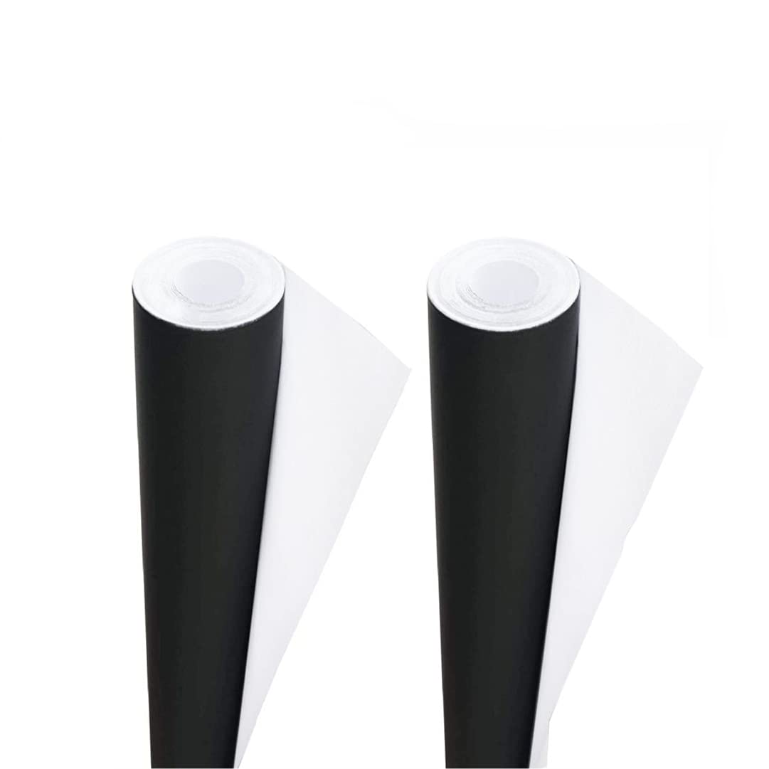 3Ace Crafts 2 Pcs Roll/Display Poster Paper – 10 m x 76 cm Black Backing Paper Ideal for Wrapping paper Roll Birthday Gifts Drawing Table Runner Covering Parcel Backing School Board — image 1