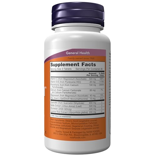 NOW Supplements, Respir-All™ with Quercetin, Vitamin C, Nettle Extract and Bromelain, Respiratory Support*, 60 Tablets - Thumbnail 2