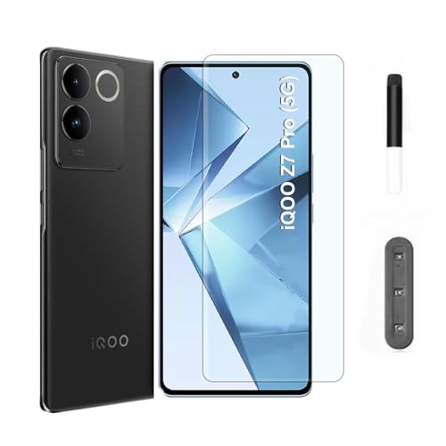 Image of (PACK OF2 Tempered Glass Screen Guard Protector Compatible for Vivo iQOO Z7 Pro 5G UV with Edge to Edge Coverage and Easy Installation Kit