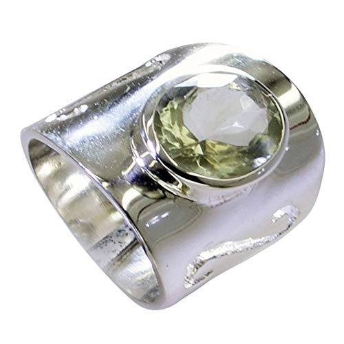 Bague améthyste vert argent 925 véritable ronde main