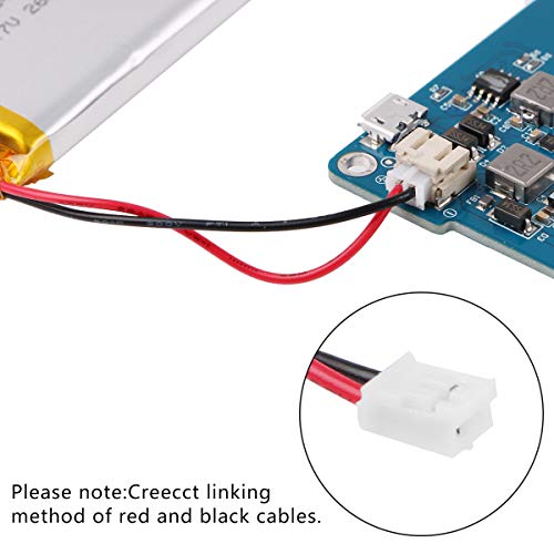MakerFocus Raspberry Pi 3 Battery Pack, Raspi UPS HAT Board(USB Battery Pack Raspberry Pi) Expansion Board Power Supply with 2600mAh Lithium Battery for Raspberry 3B+ 3B 2B+ - Thumbnail 4