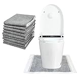 25 Pcs Disposable Toilet Mats Toilet Floor Protector from Urine U-Shape Toilet Training Rug Waterproof Non-Slip Bathroom Potty Training Mats Disposable Toilet Commode Mat (Charcoal Mats)