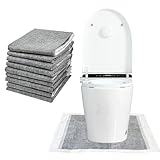 10 Pack Disposable Toilet Mats Absorbent Toilet Floor Protector from Urine U-Shape Toilet Training Rug Waterproof Non-Slip Bathroom Potty Training Mats for Children Adult (Gray-2)