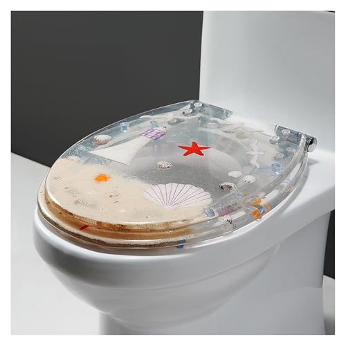 Abattant de toilette en résine avec charnières à fermeture silencieuse